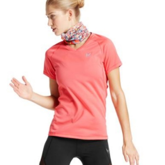 MISSION high tech coral v-neck tee - Picture 1 of 8